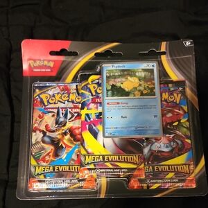 Pokemon Mega Evolution 3-Pack Blister with Psyduck Promo Factory Sealed
